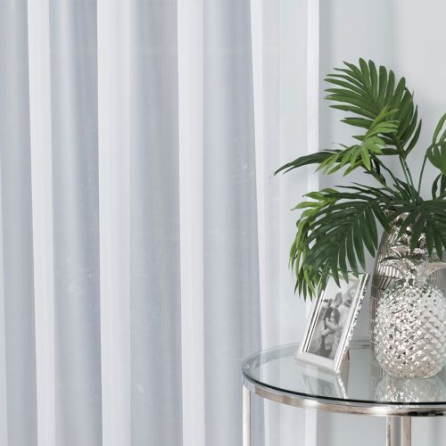 Gładka długa firana, woal, kolor off-white, wysokość 330 cm - sprzedawana na metry