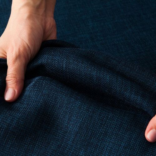 PREMIUM ALLURE Ekskluzywna tkanina zasłonowa zaciemniająca na metry Dante, wysokość 300 cm, kolor szafirowy