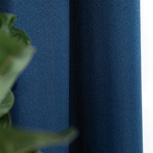 Materiał na zasłony Jodełka, kolor niebieski, wysokość 300 cm - sprzedawany na metry