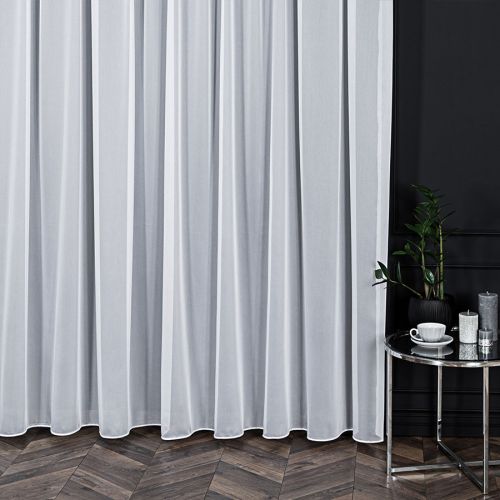 PREMIUM ALLURE Firanka na metry z ołowianką Irmina, wysokość 300 cm, kolor biały - sprzedawana na metry