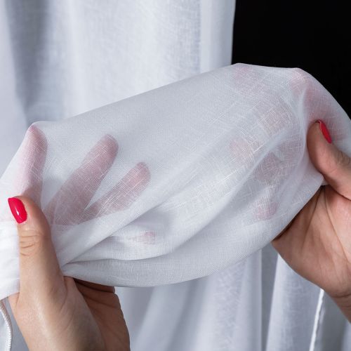  PREMIUM ALLURE Firanka na metry z ołowianką Sabine, wysokość 300 cm, kolor biały - sprzedawana na metry