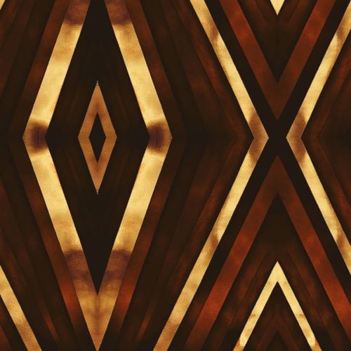 Welwetowy materiał na zasłony, drukowany ze wzorem geometrycznym, kolor rudo-miedziany, szerokość 150 cm, Diament - sprzedawany na metry