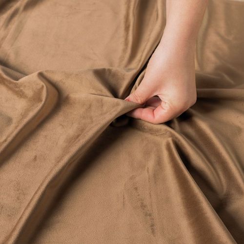 Ekskluzywna tkanina zasłonowa Velvet, wysokość 300 cm, kolor brązowy  - sprzedawana na metry