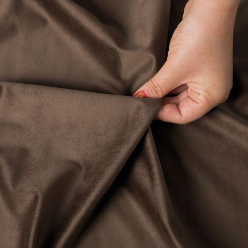 Ekskluzywna tkanina zasłonowa Velvet, wysokość 300 cm, kolor ciemny brązowy  - sprzedawana na metry