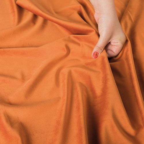 Ekskluzywna tkanina zasłonowa Velvet, wysokość 300 cm, kolor pomarańczowy - sprzedawana na metry