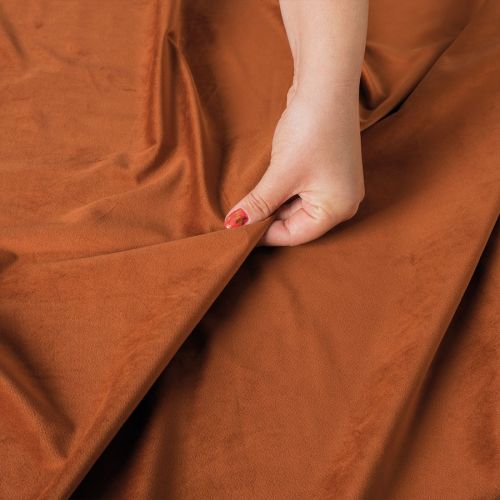 PREMIUM ALLURE Ekskluzywna tkanina zasłonowa na metry Velvet, wysokość 280 cm, kolor rdzawy