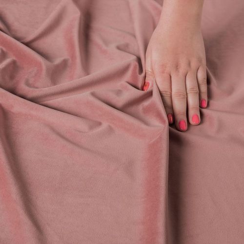 Ekskluzywny materiał na zasłony do salonu Velvet, wysokość 300 cm, kolor pudrowy róż - sprzedawana na metry