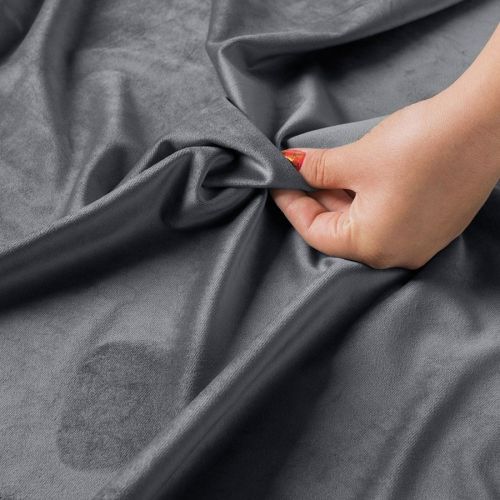 Ekskluzywna tkanina zasłonowa Velvet, wysokość 300 cm, kolor ciemny szary - sprzedawana na metry