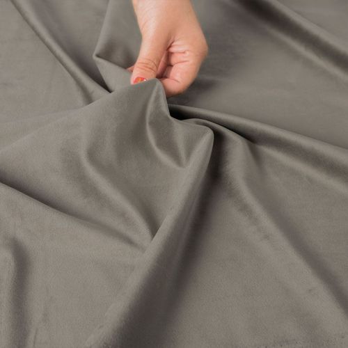 Ekskluzywny materiał na zasłony do salonu Velvet, wysokość 300 cm, kolor ciepły szary - sprzedawana na metry