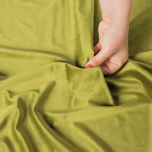 Ekskluzywna tkanina zasłonowa Velvet, wysokość 300 cm, kolor oliwkowy - sprzedawana na metry