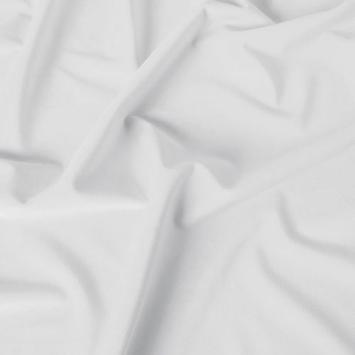 Welwetowy materiał na zasłony w kolorze białym, wysokość 300 cm, Velvi - oferowany w metrażu