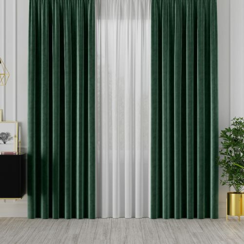 PREMIUM ALLURE Ekskluzywna zasłona na fleksach Velvet, kolor ciemny zielony