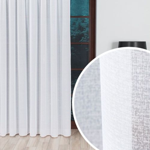 Gładka firana francuski woal sable na fleksach, kolor off-white, wysokość do 310 cm - szyta na wymiar