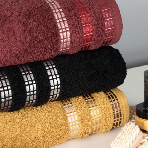 Bordowy ręcznik frotte Luxury