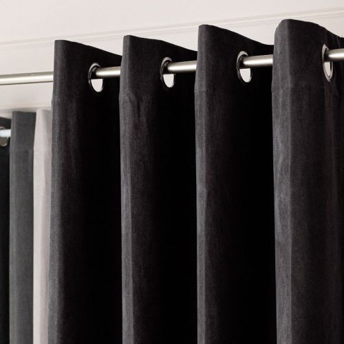 MILAS SOFT Zasłona gotowa na przelotkach, szerokość 140cm x wysokość 250cm, kolor 033 antracyt