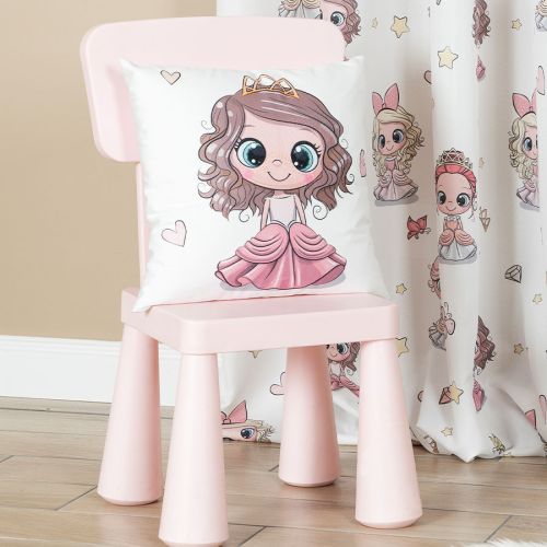 Welwetowa poszewka do pokoju dziewczynki Princess, rozmiar 40x40 cm, księżniczka