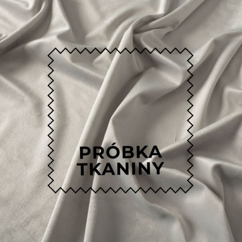 Próbka tkaniny welwet kolor pastelowy szary Velvi