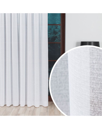 Gładka firana francuski woal sable na ślizgach, kolor off-white,  wysokość do 330 cm - szyta na wymiar