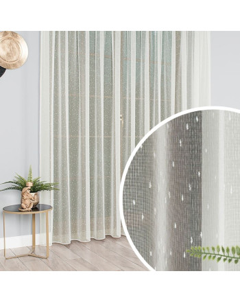 Gładka firana deszczyk z obciążnikiem na taśmie wave kolor kremowy, wysokość od 100 do 330 cm, 000163 - szyta na wymiar