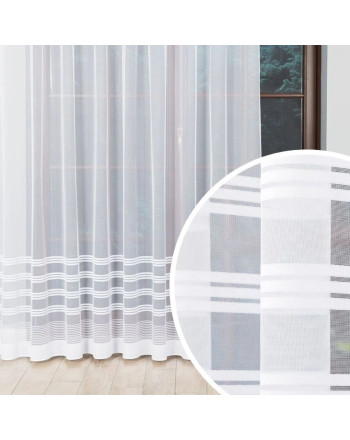 Frana żakardowa ze subtelnym pasowym wzorem do szyny sufitowej, wysokość do 240 cm, Balbina - szyta na wymiar