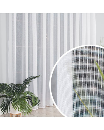 Firanka na markizecie z obciążnikiem na taśmie wave, odcienie białego, wysokość od 100 do 330 cm, 000433 - szyta na wymiar