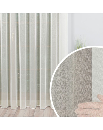 "Długa firana do salonu zagęszczona siateczka o strukturze deszczyku, kolor ecru, wysokość 330 cm - sprzedawana na metry"