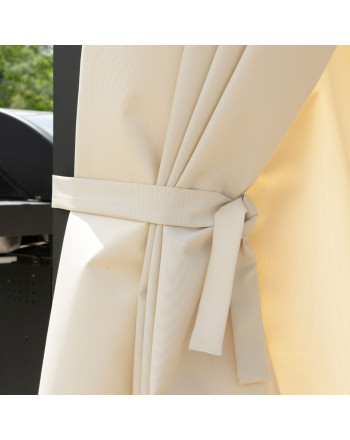 Szarfa dekoracyjna do zasłon tarasowych, rozmiar 5x140 cm, kolor ciemny kremowy
