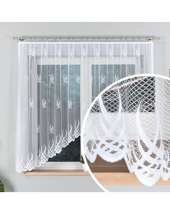 Firanka żakardowa gotowa, kolor biały szerokość od 250 do 300 cm, wysokość od 120 do 160 cm, Gosia