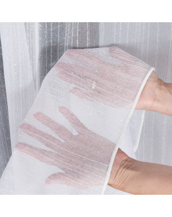 Firanka błyszcząca siatka z ołowianką, 300cm, kolor biały