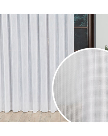 Biała firanka na metry ozdobiona deszczykiem, wysokość 310 cm - sprzedawana na metry