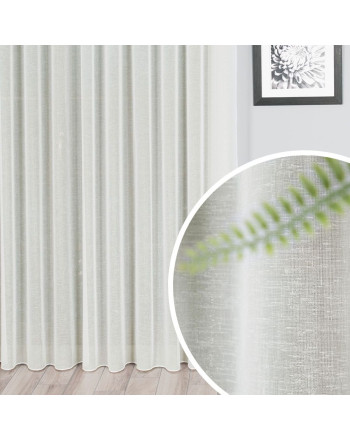 Nowoczesna kremowa firana z połyskiem na taśmie wave z obciążnikiem, wysokość od 100 do 300 cm, 001201 - szyta na wymiar