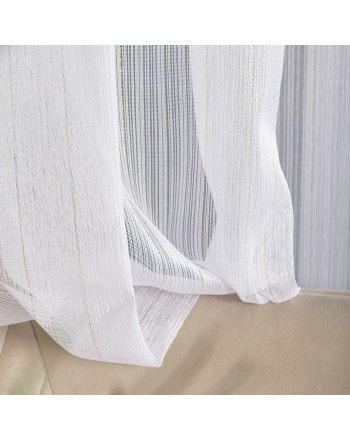 Nowoczesna firanka do salonu ze złotą, błyszczącą nitką, wysokość 300 cm - sprzedawana na metry