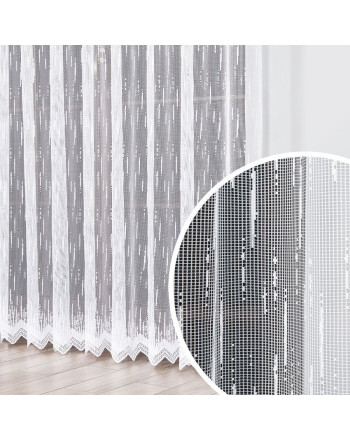 Firana żakardowa deszczyk na taśmie wave, wysokość od 100 do 250 cm, 000146 - szyta na wymiar
