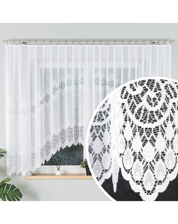 Firanka żakardowa gotowa, kolor biały, szerokość od 250 do 500 cm, wysokość od 120 do 180 cm, Violetta