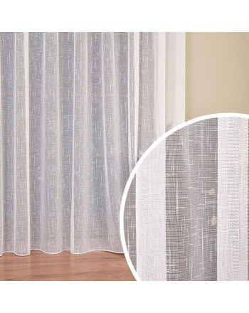 Delikatna firana o strukturze deszczyku, kolor biały, wysokość 320 cm - sprzedawana na metry