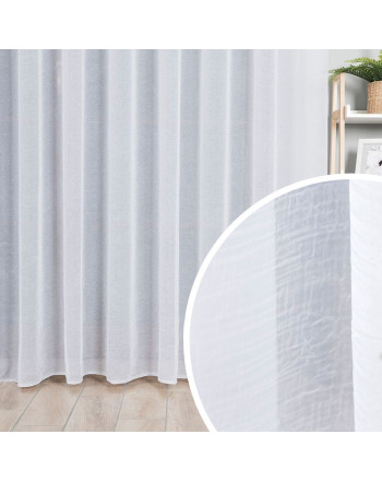 Długa firana woal kreszowany do salonu, kolor biały, oferowana w 2 wysokościach - sprzedawana na metry