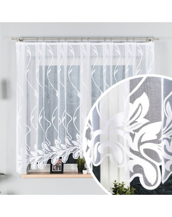 Wzorzysta firana żakardowa gotowa, wysokość 160 cm, szerokość 320 i 430 cm, Alina