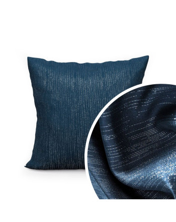 Poszewka dekoracyjna z tkaniny wodoodpornej z dodatkiem metalizowanej przędzy, kolor granatowy, rozmiar 40x40 cm, Emma