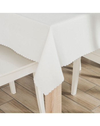 Kremowy obrus wodoodporny, wykończony chmurką, Alisa, OSIEM rozmiarów