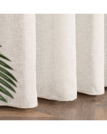 PREMIUM ALLURE Firanka woalowa na metry Elinor z ołowianką, wysokość 300 cm, kolor ecru ze srebrną nitką