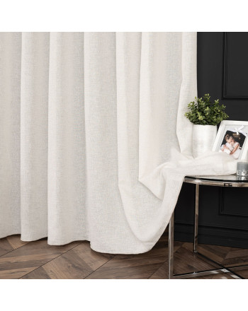 PREMIUM ALLURE Firanka woalowa na metry Elinor z ołowianką, wysokość 300 cm, kolor ecru ze srebrną nitką