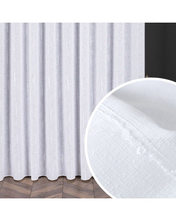 PREMIUM ALLURE Firanka na fleksach, Katrin, wysokość do 280 cm, kolor biały - szyta na wymiar