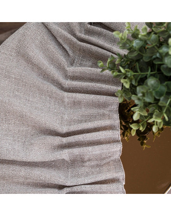 Dekoracyjna zasłonka z zagęszczanej siateczki z błyszczącą nicią, na taśmie marszczącej, kolor brunatny, rozmiar 145x245 cm, Mirella