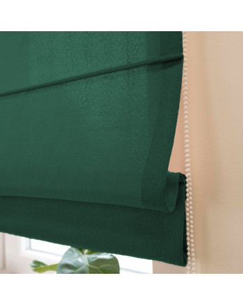 Nowoczesna roleta rzymska do kuchni ze wzorem Jodełka, kolor butelkowa zieleń - szyta na wymiar