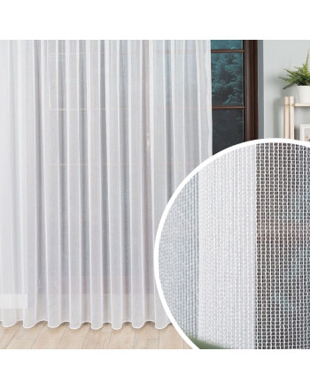 Biała firanka fantazyjna z ołowianką, wysokość 310 cm, 013220 - sprzedawana na metry