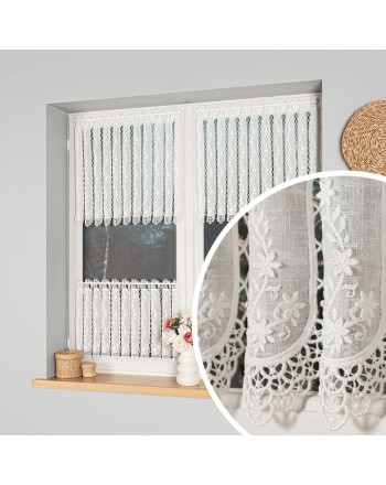 Zazdrostka haftowana panelowa na batyście, kolor naturalny, wysokość 45 lub 60 cm, 015589 - sprzedawana na metry