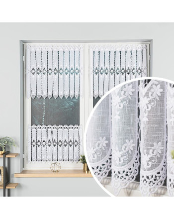 Zazdrostka z aplikacją, kolor biały, oferowana w dwóch wysokościach - sprzedawana na metry