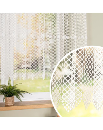 Krótka panelowa firanka gipiurowa z otworami na drążek, kolor naturalny, dostępna w 2 wysokościach - sprzedawana na metry