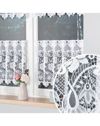 Zazdrostka żakardowa z pasowym wzorem kwiatowym wzorem, oferowana w kilku wysokościach - sprzedawana na metry