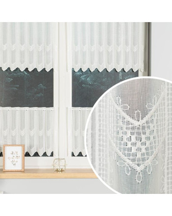 Haftowane zazdrostki panelowe, kolor kremowy, dostępne w dwóch wysokościach - sprzedawana na metry